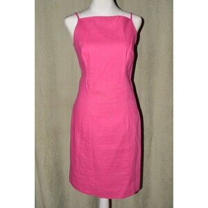 JRT Linen Sun Dress Summer Hot Pink Sz 6 Backless, Beach, Vacation, Party